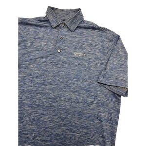 FootJoy Hilton Head National Golf Club Polo Shirt Mens Blue Heather Stretch - L